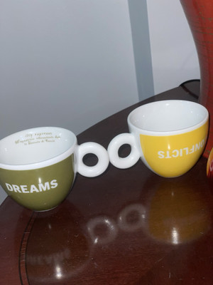 SET (2) ILLY ART COLLECTION ESPRESSO COFFEE CUPS *DREAMS-CONFLICTS* NEW