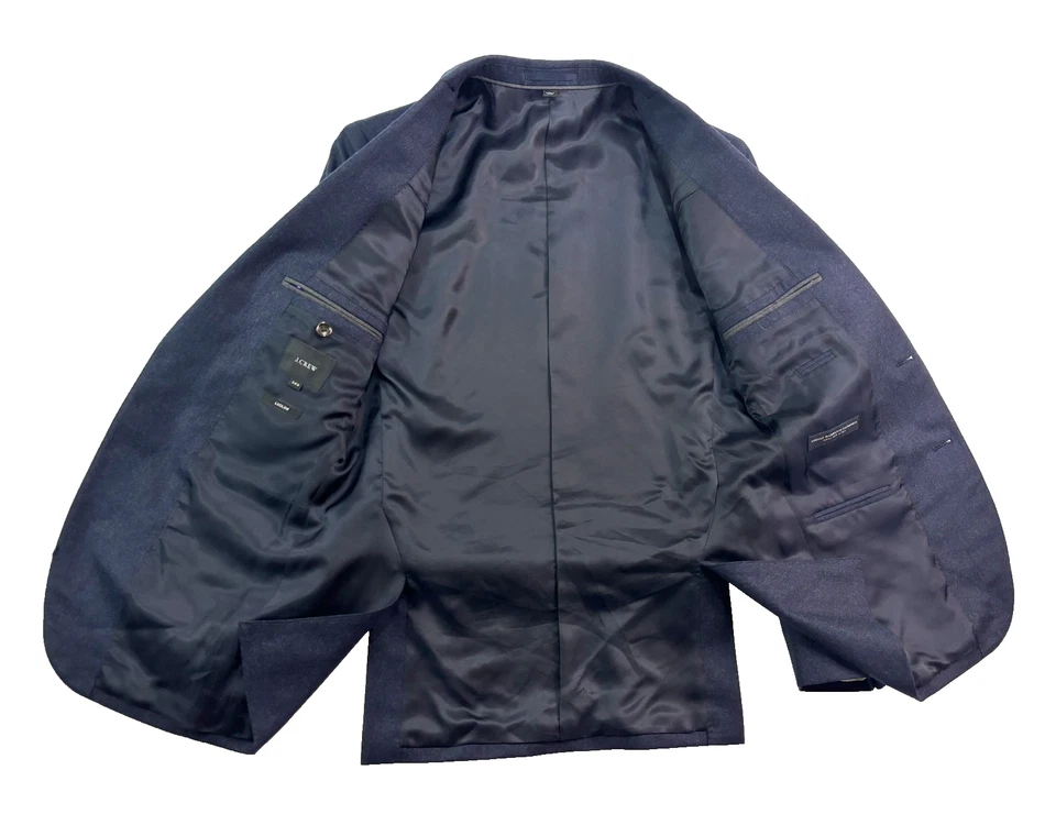 Traje Pantalón J CREW 36S 30x30 Azul Marino 2 piezas Ludlow Delgado Tela Italiana Franela Lana Foto 4 de 4