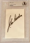 John Wooden signed autograph 3x5 inch cut signature BAS slab UCLA Basketball HOF