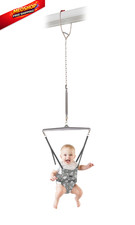 Jolly Jumper Iconic Grey Safari , Doorway Baby Jumper, Grey Safari Saddle