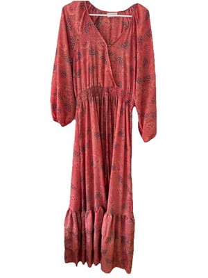 boemo maxi dress Anthropologie Boemo Womens S Boho Floral Tiered Groovy Maxi Dress Ruffle  Hippie