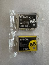 New Genuine Epson 68 Black Yellow Ink Cartridge, Sealed