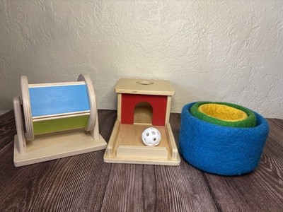 Baby 6-12 months Montessori Toy Bundle: Object Permanence, Nesting Baskets, More