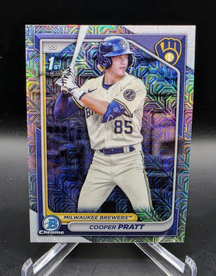 #ad #ad 2024 Bowman Chrome COOPER PRATT 1st Mojo Refractor Milwaukee Brewers #BCP 137 $2.95