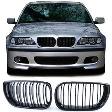 Doppelsteg K�hlergrill Performance Schwarz Glanz f�r 3er BMW E46 2001-2005