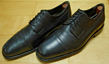 Men's 9 JOHNSTON MURPHY Black Leather Cap Toe Dress Shoes Derby WATERPROOF