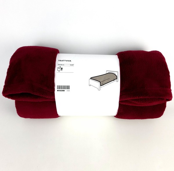Colcha Ikea TRATTVIVA Rojo Oscuro 59x98" Nueva 205.069.23