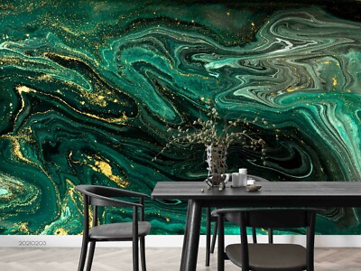 3D Grün Marmor Textur Selbstklebende Abnehmbare Tapete Wandbild 549