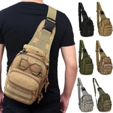 Backpack Men Molle Tactical Sling Chest Pack Outdoor Shoulder Bag Hiking Travel