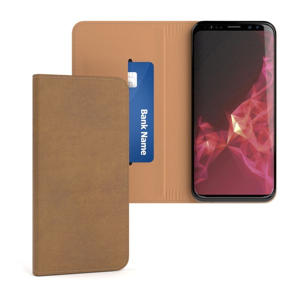 Tasche FüR Samsung Galaxy S8 Plus Cover Handy Schutz HüLle Case Etui Hellbraun-image