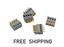 (5x) 4 Pole - 13A - 250V - 14-28 AWG - Spring Clamp PC Terminal Blocks - 5mm