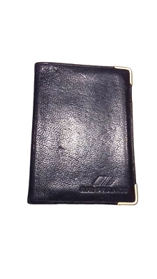 Porte-cartes vintage en cuir gris bleu publicité Air France vers 1970 - Photo 1/3