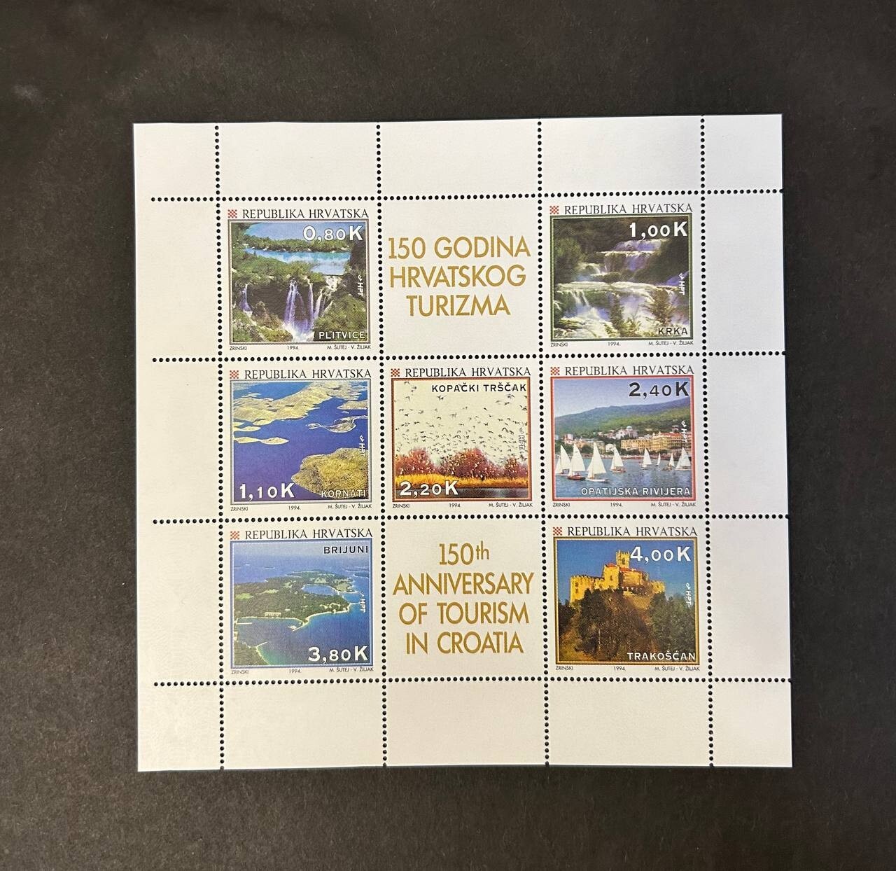 Croatia 1994 mini-sheet of stamps Mi#279-285 MNH CV=7,50$