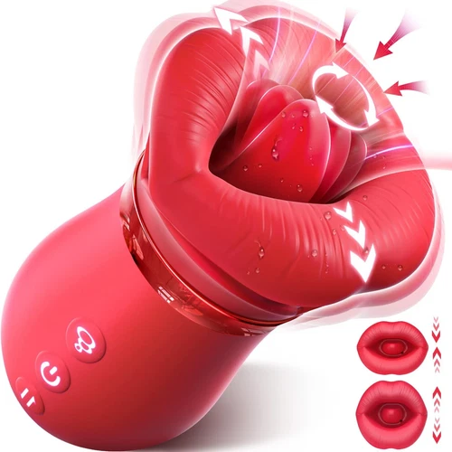 Massaggiatore Potenza Lingua Stimolazione Succhiare Leccare Massaggio Fiore Regalo per Donna - Foto 1 di 8