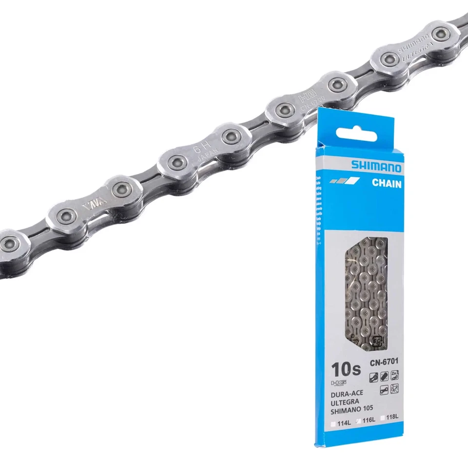 Shimano CN-6701 10-Spd Road Bike Chain suits Dura-Ace Ultegra 105 - 116-Links - image 2 of 2
