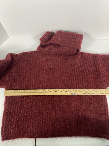 Thakoon Cropped Ribbed Turtleneck Sweater Alpaca Blend Burgundy Sz: Small - Picture 7 of 11