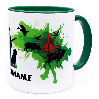 Jäger Tasse mit Namen Jägertasse Geschenk Prüfung Jägerprüfung Jagd Zubehör