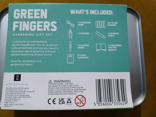 Green Fingers Gift Republic Gardeners Gift Set Damaged Tin - Picture 4 of 4