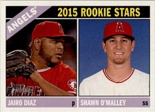 2015 Topps Heritage #417 Jairo Diaz & Shawn O'Malley Angels Rookie Stars