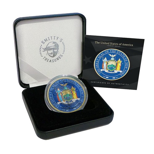 EE. UU. 1$ 2017 ~ EL GRAN SELLO DE LA CIUDAD DE NUEVA YORK ~ 1 OZ PLATA ~ ¡SOLO 250! - Imagen 4 de 6