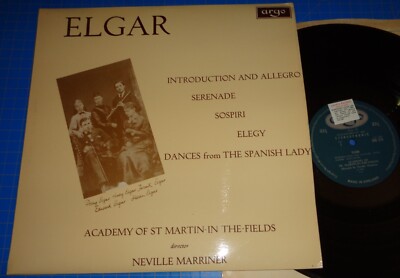 Marriner ELGAR Introduction and Allegro/Serenade/Sospiri Argo ZRG 573 Oval label