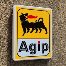 AGIP LED ILLUMINATED LIGHT BOX SIGN GARAGE GAS STATION OIL AUTOMOBILIA DUCATI