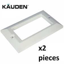 x2pcs 2 GANG 4 FOUR MODULE FACEPLATE WHITE +SCREWS EURO MODULAR 25x50 Double 2g