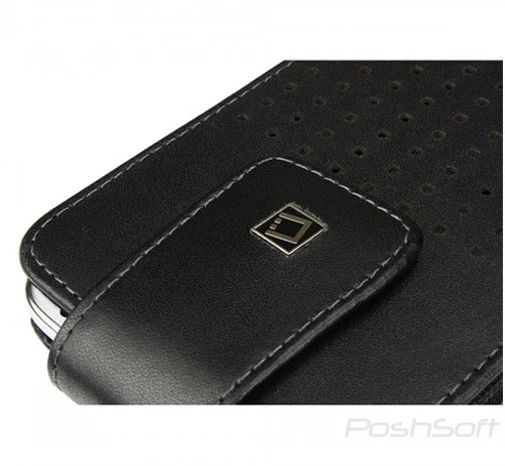 For Alcatel Leather Carry Case Cover Pouch Holster + Belt Clip, VERTICAL, Black - Image 4 of 4