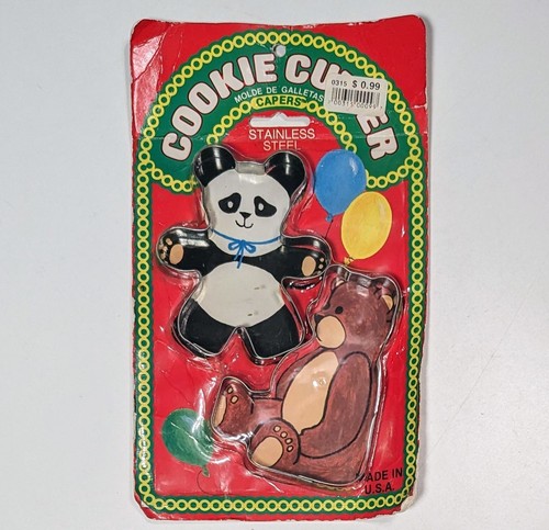 Vintage Capers Cookie Cutter 2 Pack Stainless Steel Teddy Bear NEW SEALED