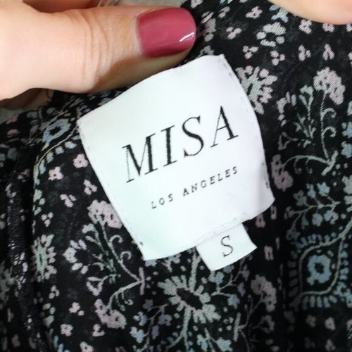 Mini Vestido Misa Los Angeles Suki Floral de Gasa Negro S - Imagen 4 de 7