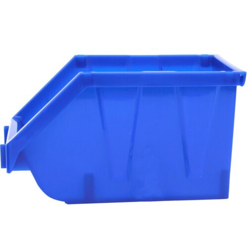 6-Pack Stackable Storage Bins Tool Part Container Blue 5" w x 8" d x 4" h - Picture 2 of 4