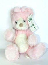 First  Main BABY BELLY BUTTONS Pink Jointed Teddy Bear RATTLE 12" Plush w/tag