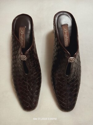 Brighton Womens Leather Embossed Mule Shoes s-l400.jpg main image 3