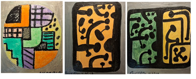 3 painting 12inx10 1/2in abstract study  by ronald allen assorted group no. 18