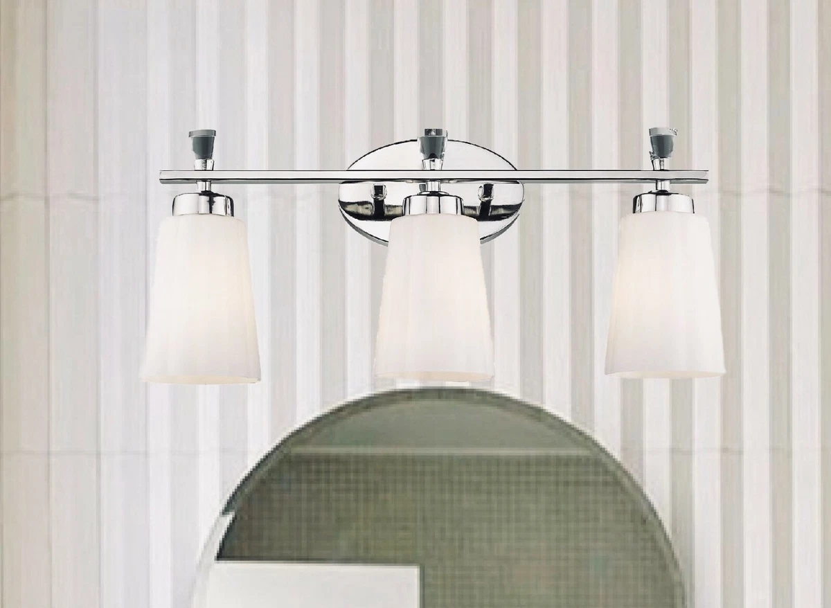 3 Light Polished Nickel Bathroom Light Fixture 21