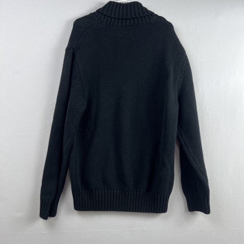 Gymboree Faire Isle Sweater Boys size Large 10-12 black Shawl Collar - Picture 7 of 11