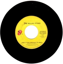 The Rolling Stones – Ain't Too Proud To Beg: 1974 Rock 45, Plastic Products; VG