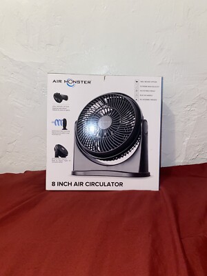 Adjustable Tilt Desk Fan Air Monster 3 Speed 8 Inch Black