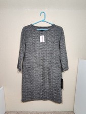 NWT Tahari Womens Black/White Sleeve 3/4 Dress Size S