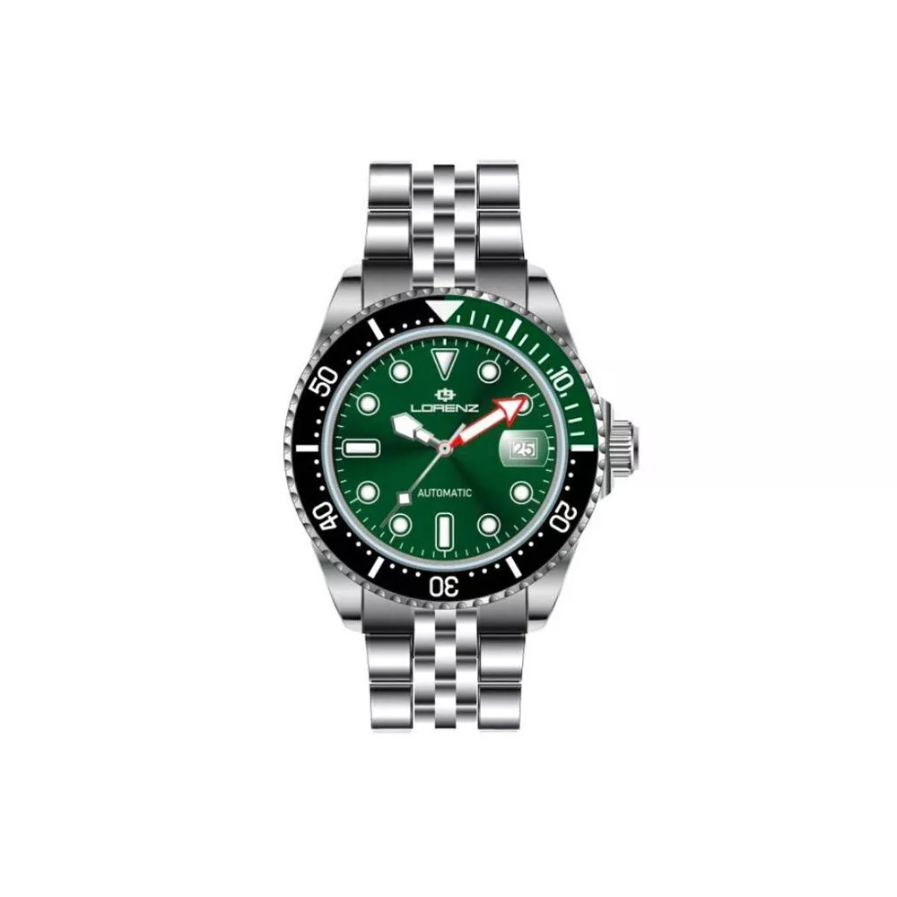 Orologio Automatico Uomo LORENZ 26148AA Bracciale Acciaio Verde