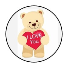 48 I Love You Bear ENVELOPE SEALS LABELS STICKERS 1.2" ROUND