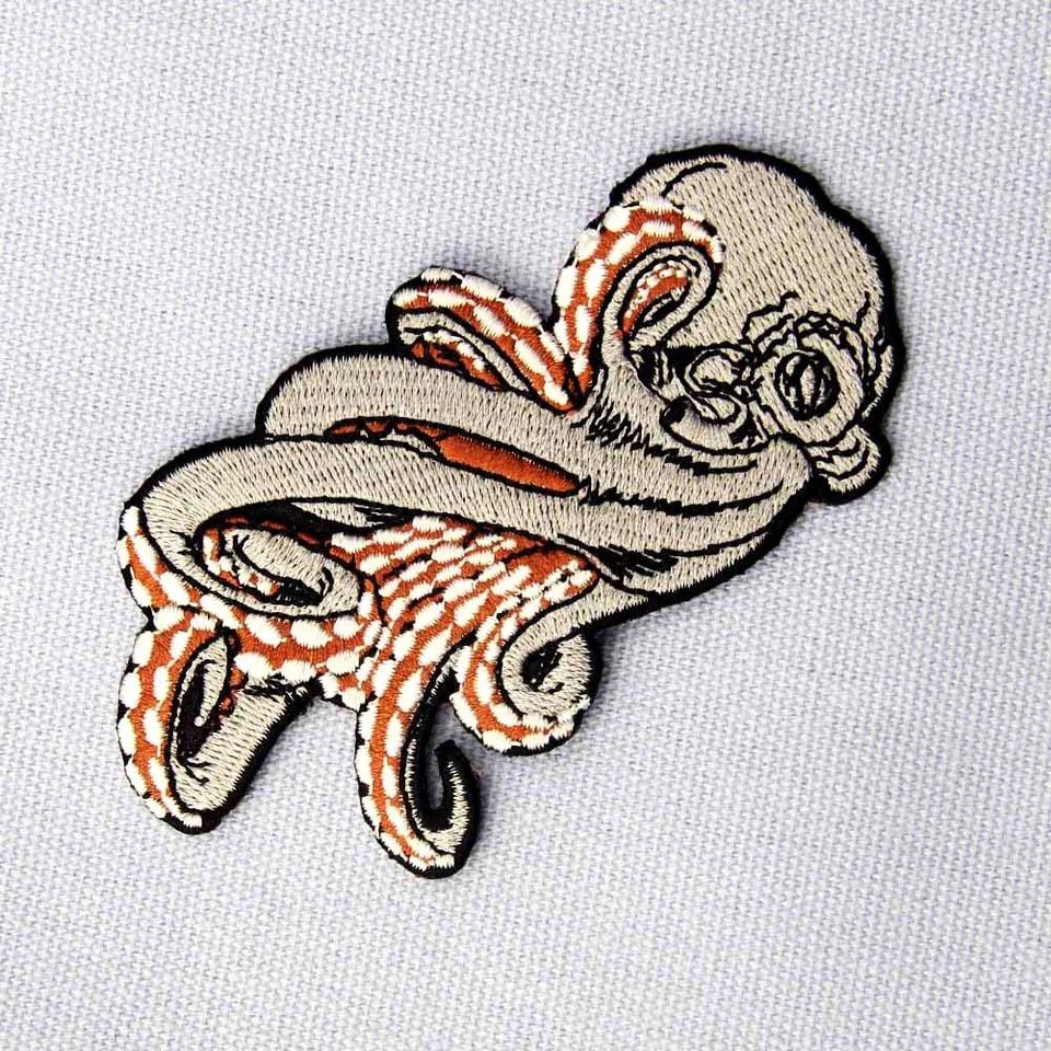 Embroidered Iron Sew On Patches transfers Badges appliques emblems Rock Octopus - Image 4 of 4