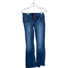 Hudson Jeans Women 26 Regular Bootcut Pocket Flap Stretch Blue Denim Made in USA