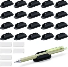 10 Pack Adhesive Pencil Holders for Desk,Silicone Flexible Pen Holder for Wall, 