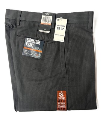 Docker's Signature Gray Pinstripe Slacks Dress Pants Size 28 x 32 NEW Ret $58.00