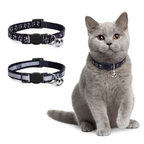 Kitten Collar with Bell, 2 Pack Breakaway Cat Collars with Safe Quick Release...