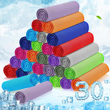 30 Packs Cooling Towels Bulk 40"X12" Gym Cooling Towels for Neck and Face Swea