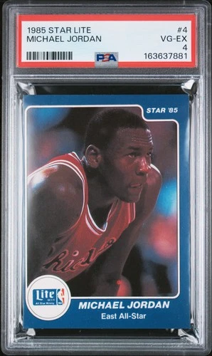 1985 STAR LITE #4 MICHAEL JORDAN ROOKIE RC PSA 4
