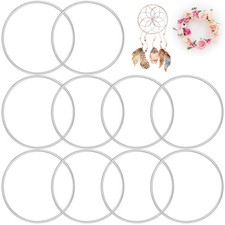 10PCS 6 Inch Metal Macrame Rings Craft Hoops Silver Dream Catcher Frame