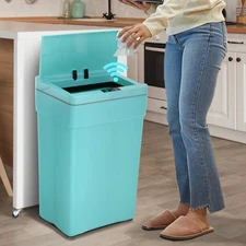 13 Gallon 50 Liter Kitchen Trash Can with Touch-Free & Motion Sensor Lid,